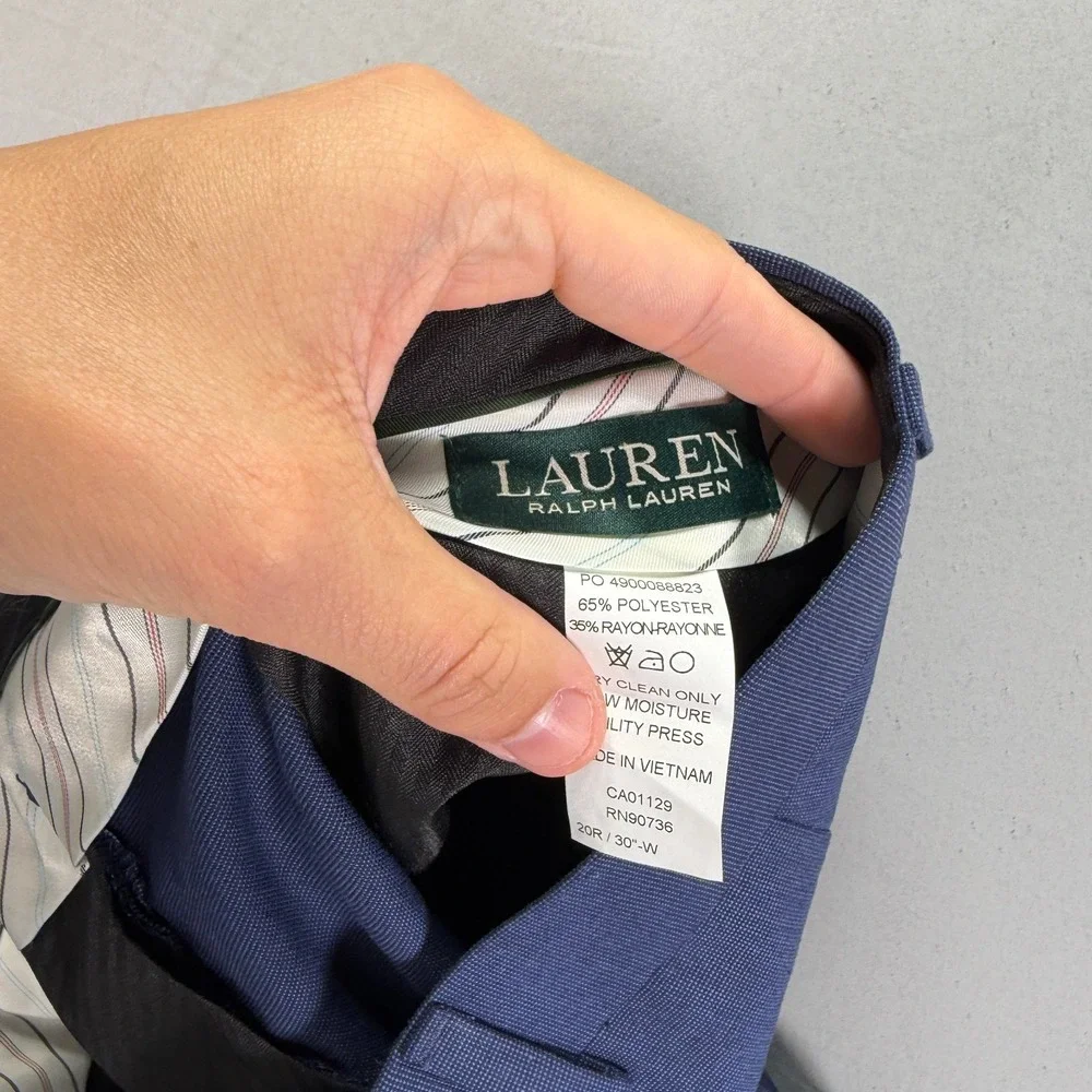 Lauren Ralph Lauren Dress Pants Mens 30x32 Blue Suit Seperates Office NWT